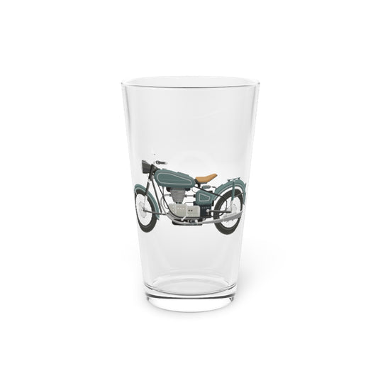 Beer Glass Pint 16oz  Vintage Bicycle Bike Truck