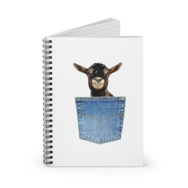 Spiral Notebook Funny Graphic Pocket Baby Goats Animal Men Women  Goats School Pocket Bab Husband