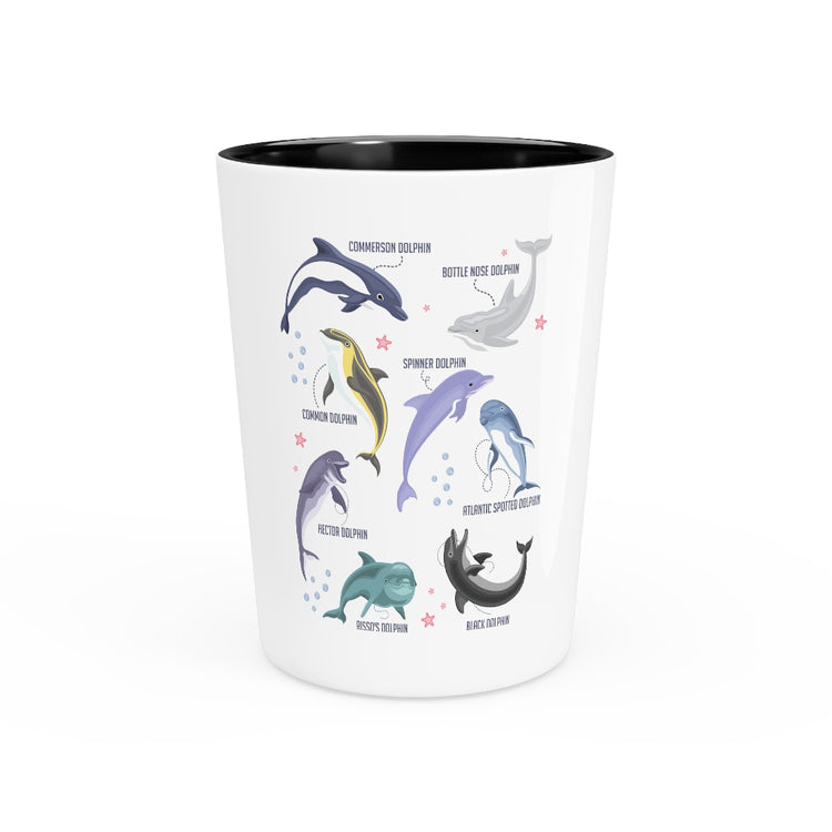 Shot Glass Party Ceramic Tequila    Inspirational Environmentalism Dolphin Illustration Gags Motivational