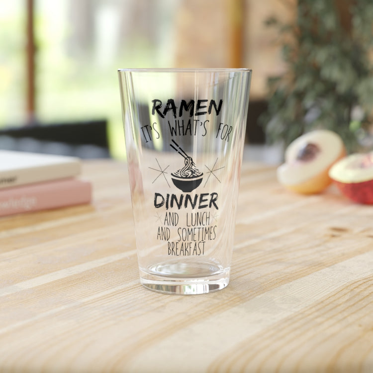 Beer Glass Pint 16oz  Humorous Thinking About Ramen