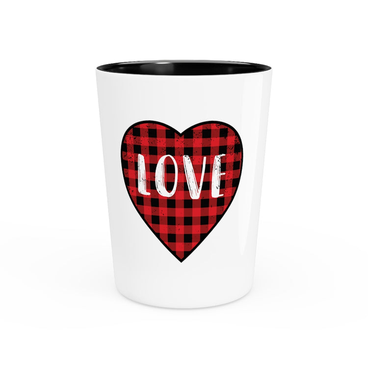 Shot Glass Party Ceramic Tequila    Motivational Checkered Hearts Couples Lovers Illustration Inspirational Plaid