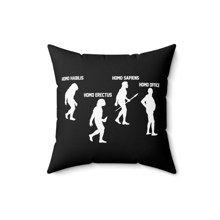 Hilarious Evolving Apes Working Remotely Illustration Pun Hilarious Evolving Apes Working Remotely Illustration Pun Spun Polyester Square Pillow