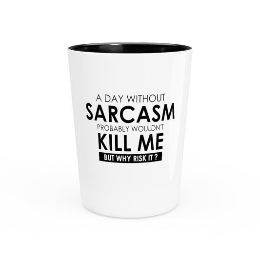 Shot Glass Party Ceramic Tequila Hilarious Sarcastically Living Introvert Statements Line Gag Humorous