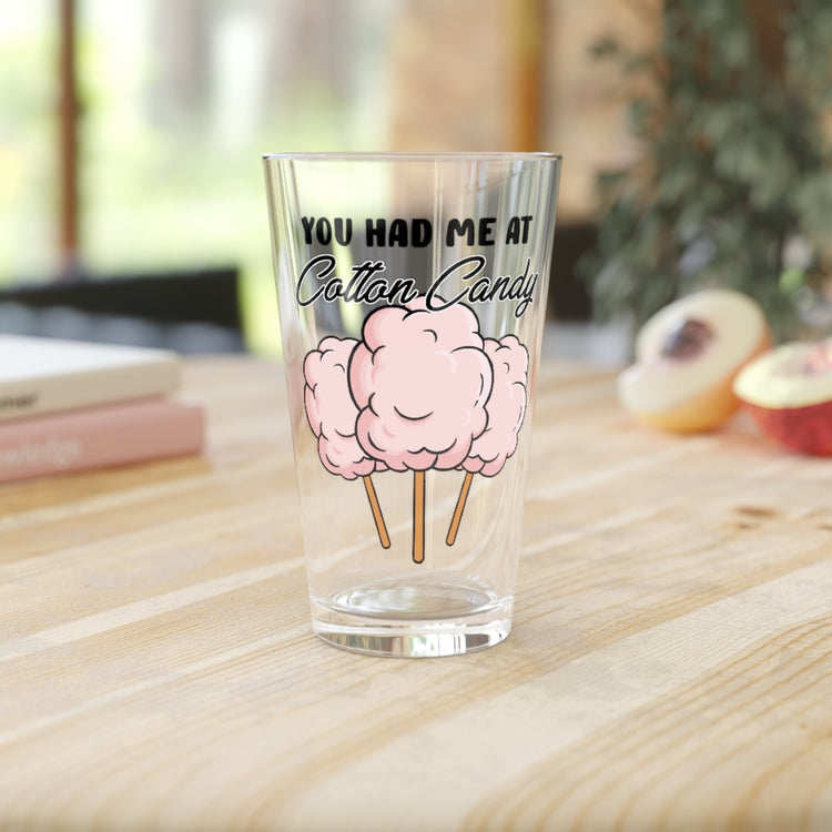 Beer Glass Pint 16oz  Humorous Sugary Taffy Puffy Desserts Sweets Enthusiast Novelty Fairy Floss Spun