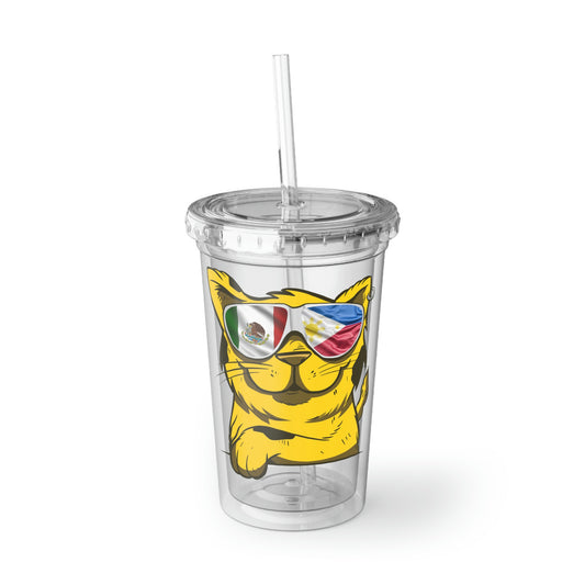16oz Plastic Cup Funny Filipino Kitten Enthusiasts Mexican Pinoy Humorous Asians Mexico Kitties Puns Philippines