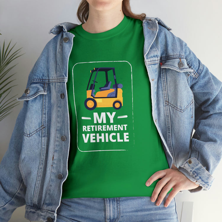 Shirt Funny My Retirement Vehicle Senior Citizen elderly Retired Veteran transportation T-shirt Unisex Heavy Cotton Tee