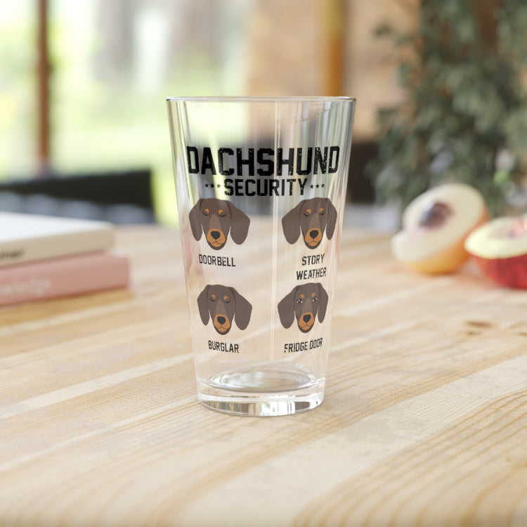 Beer Glass Pint 16oz Hilarious Hotdog Sausage Dog Pets Puppies Doxie Enthusiast Humorous Dackel
