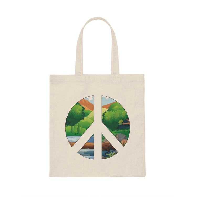 Peace Sign Nature TShirt For Men and Women Earth Day Shirt Aesthetic Hippie Shirt Canvas Tote Bag
