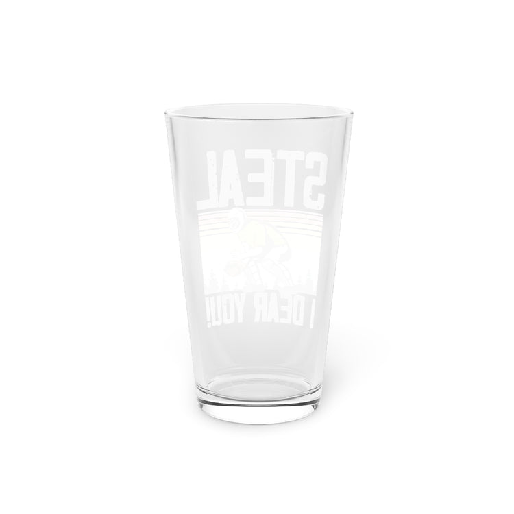 Beer Glass Pint 16oz  Humorous Baseball Steal Softball Fan Field Sports Enthusiast Novelty Athlete