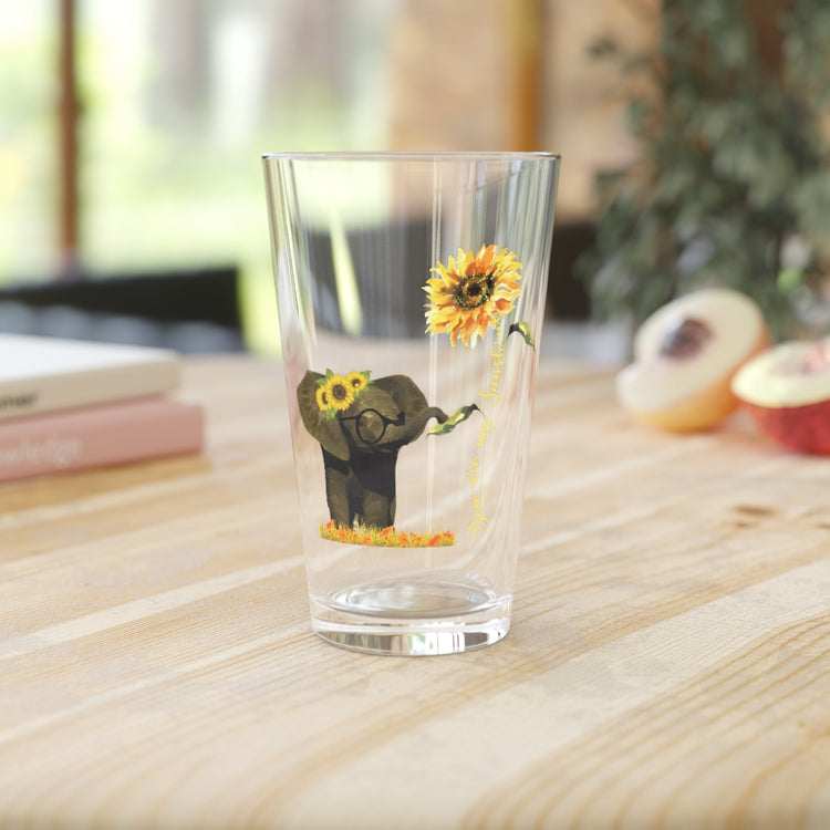 Beer Glass Pint 16oz You are My Sunshine Cute Elephant Kindness