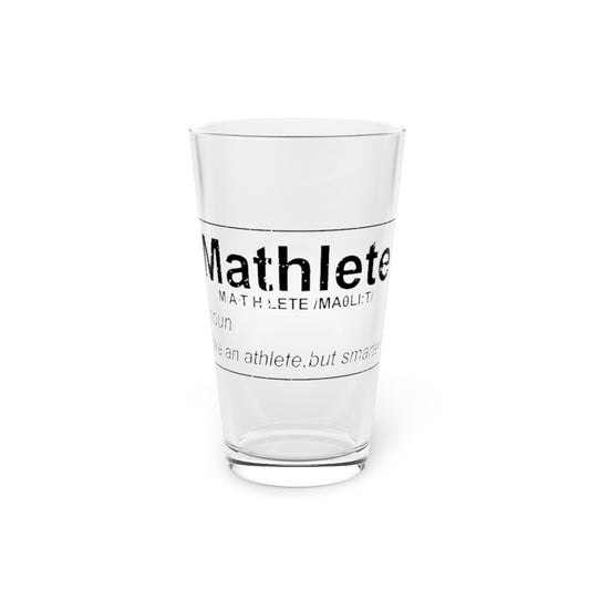 Beer Glass Pint 16oz  Humorous Athletic Mathematicians Appreciation Gags Sayings Funny Geeky Learners