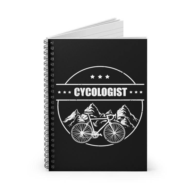 Spiral Notebook Funny Cycologist Mountain Bike Two Wheels Pedals Racing  Competition Bicyclist Bicycle Fixie Riding