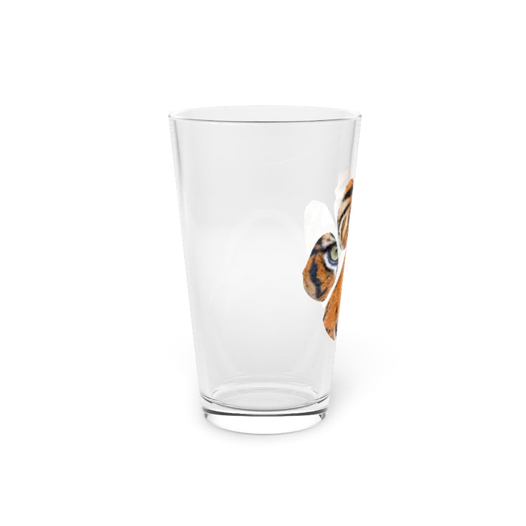 Beer Glass Pint 16oz  Cool Tiger Eyes Paw Lion Enthusiasts Graphic