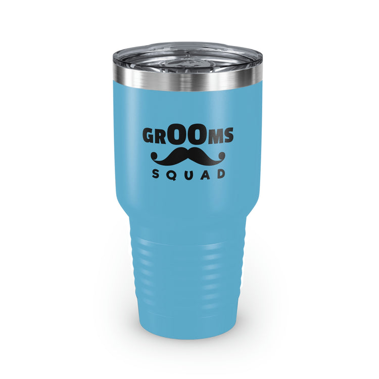 30oz Tumbler Stainless Steel Colors Humorous Groom Squad Bachelors Mustache Wedding Funny Bridal  Engagement Fiance