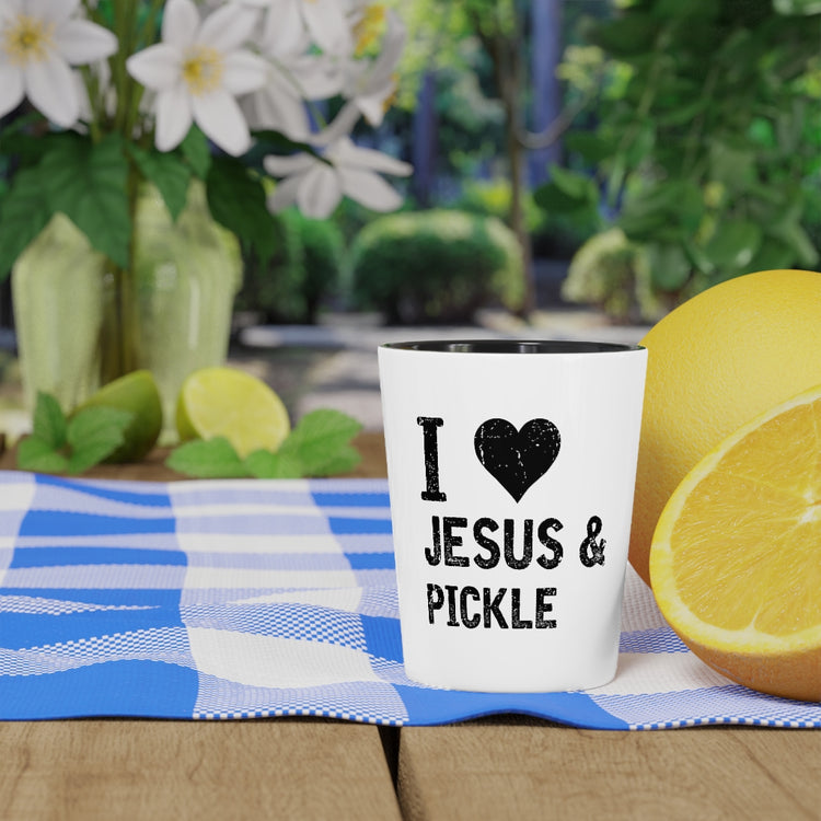 Shot Glass Party Ceramic Tequila  Inspirational Pickle Catholic Prayer Love Christians Pickles Motivating