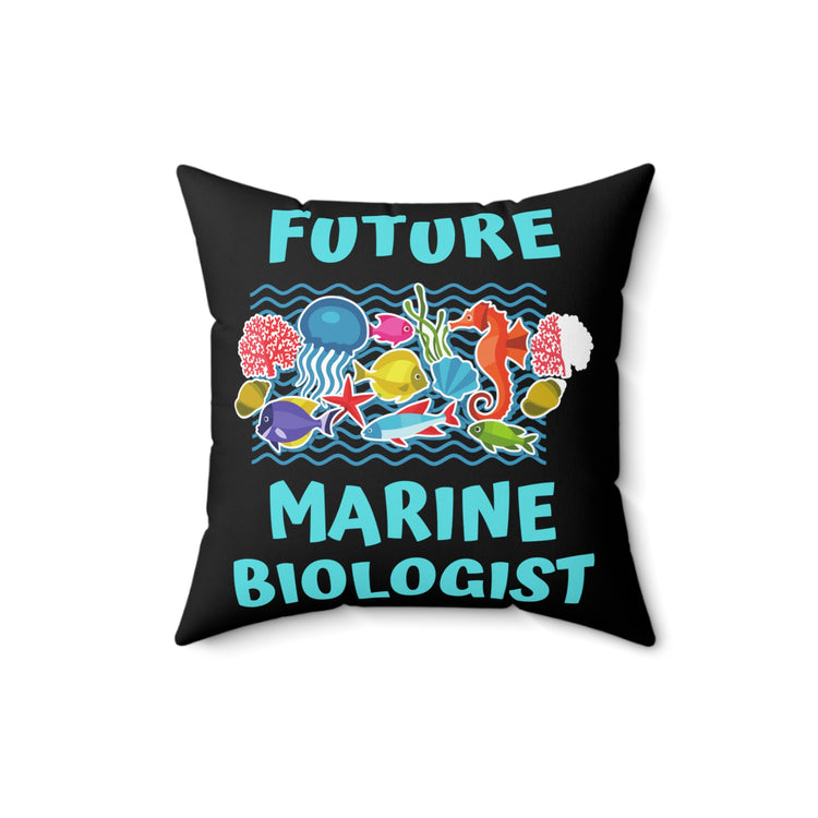 Vintage Sea Species Biologists Aspirations Cool Underwater Travel Graphic Men Women T Shirt Spun Polyester Square Pillow