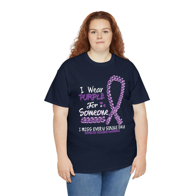 Shirt Funny Wear Purple Domestic Violence Awareness Survivor Fun Empowerment Support T-Shirt Unisex Heavy Cotton Tee