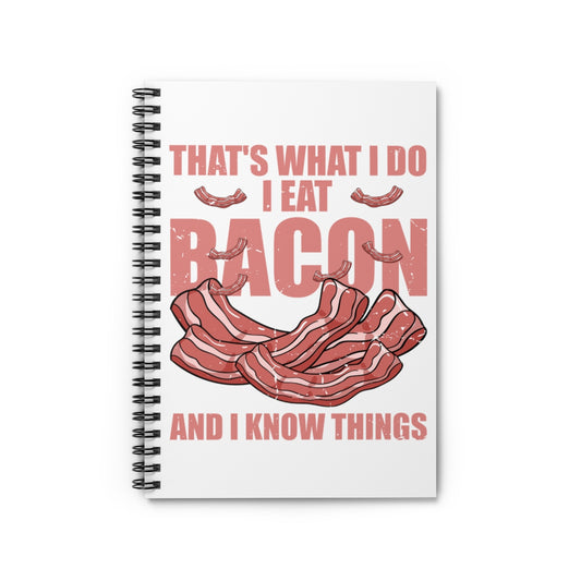 Spiral Notebook  Hilarious Bacon Meats Pork Gammon Smoked Pancetta Lover Humorous Smoking