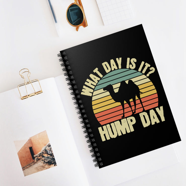 Vintage Is It Hump Day Week Of Labour Saying Tee Shirt Gift | Retro Camels Humps Professional Men Women T Shirt Spiral Notebook - Ruled Line