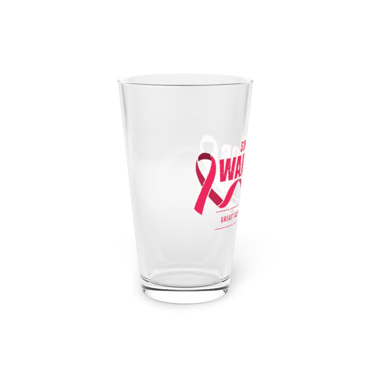 Beer Glass Pint 16oz  Humorous Breast Cancer Awareness Supportive Encouraging Novelty Carcinoma