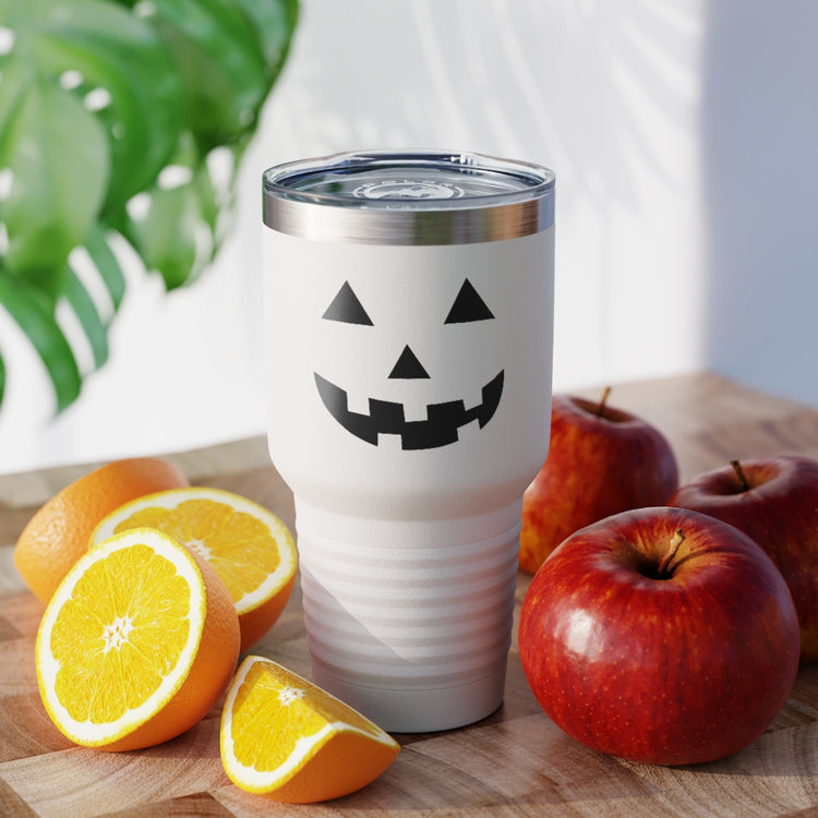 30oz Tumbler Stainless Steel Colors  Humorous Pumpkins Illustration Tricks Treats Enthusiasts Pun Hilarious Tricking