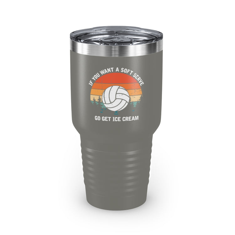 30oz Tumbler Stainless Steel  Colors Humorous Volleyball Enthusiasts Mockery Sporty Pun Sayings Funny Spikers Teams