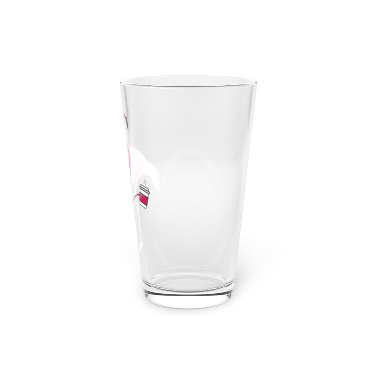 Beer Glass Pint 16oz Coffee Flamingo Bird Lover Gift Pink