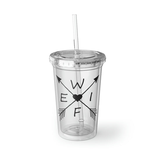16oz Plastic Cup Humorous Wives Appreciation Arrows Illustration Gags Line Novelty Loving