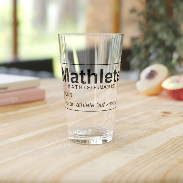 Beer Glass Pint 16oz  Humorous Athletic Mathematicians Appreciation Gags Sayings Funny Geeky Learners