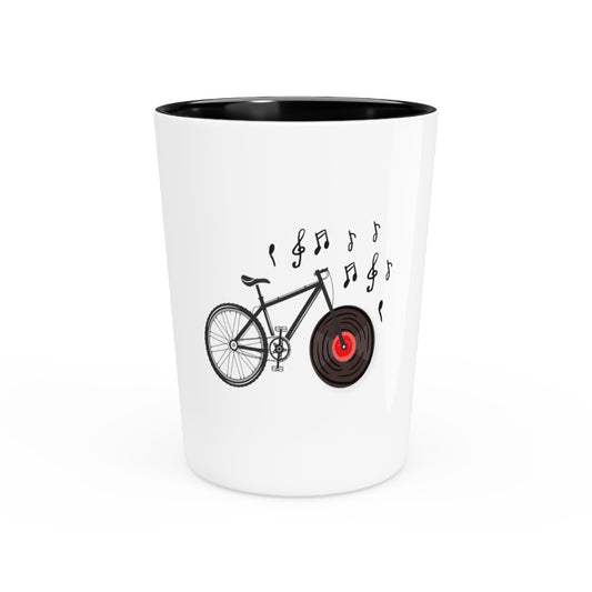 Shot Glass Party Ceramic Tequila Hilarious Riding Bicyclist Old-Fashioned Sounds Biker Recorder Playing Men Women