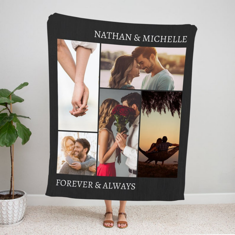 Personalized Couples Photo Blanket