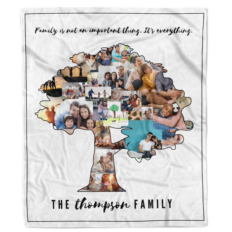 Personalized Family Tree Photo Blanket