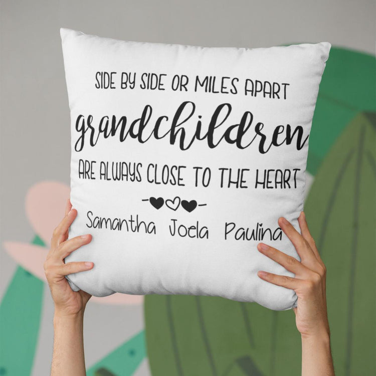 Custom Grandma Throw Pillow Covers with Kids Names