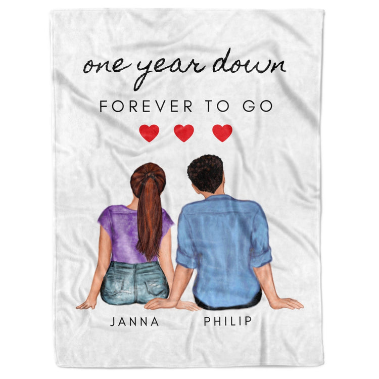 Customized One Year Down Forever To Go Blanket