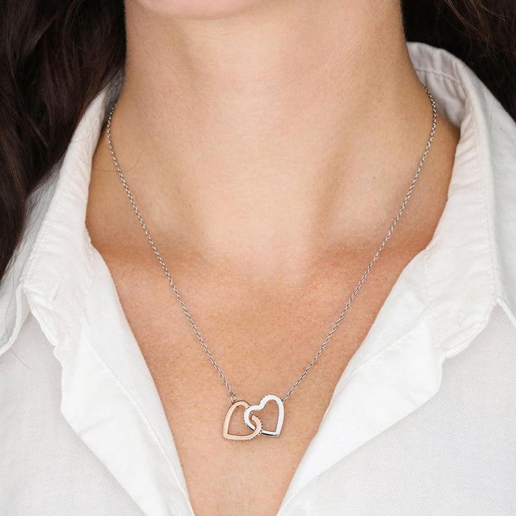 Custom To My Wife Interlocking Heart Necklace Gift