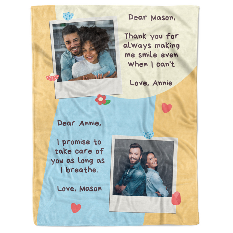 Customized Photo Letter Blanket Couples Gift