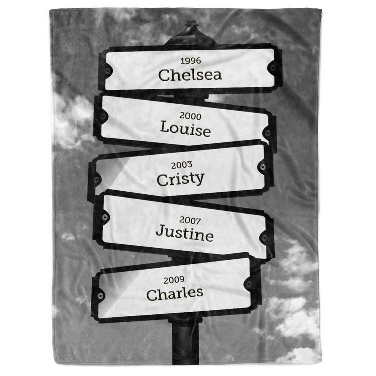 Personalized Street Sign Name Blanket