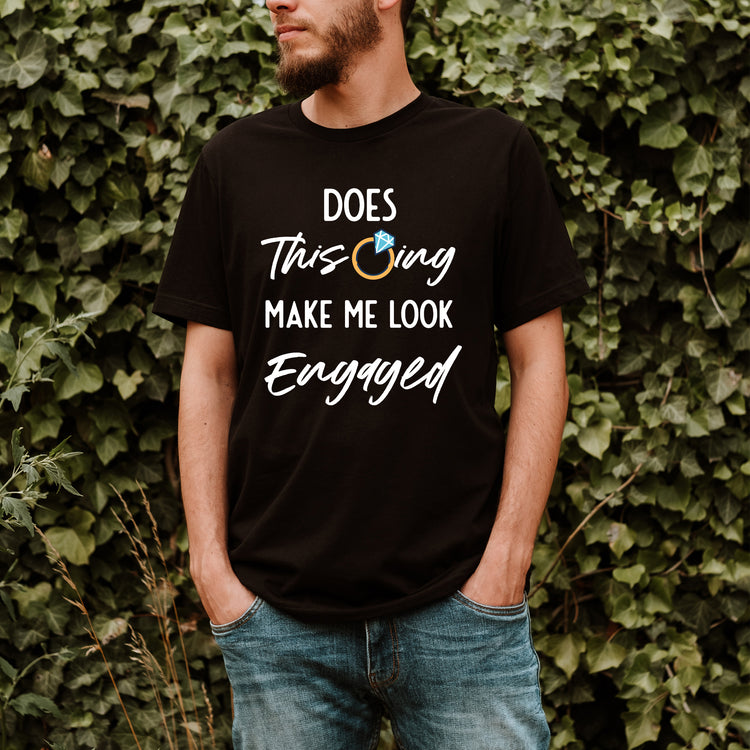 Humorous Delighted Fiancee Sarcastic Statements Line Puns Hilarious Bragging Bride Mockeries Wedding Sayings Black Shirt / White Print for