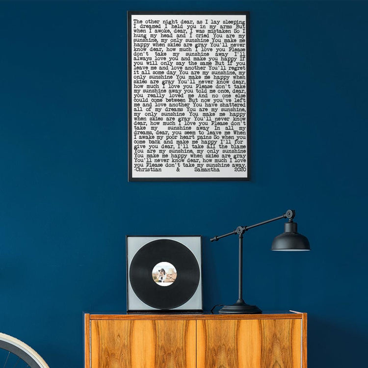 Custom Frame Song Lyrics Print Cute Wall Decor