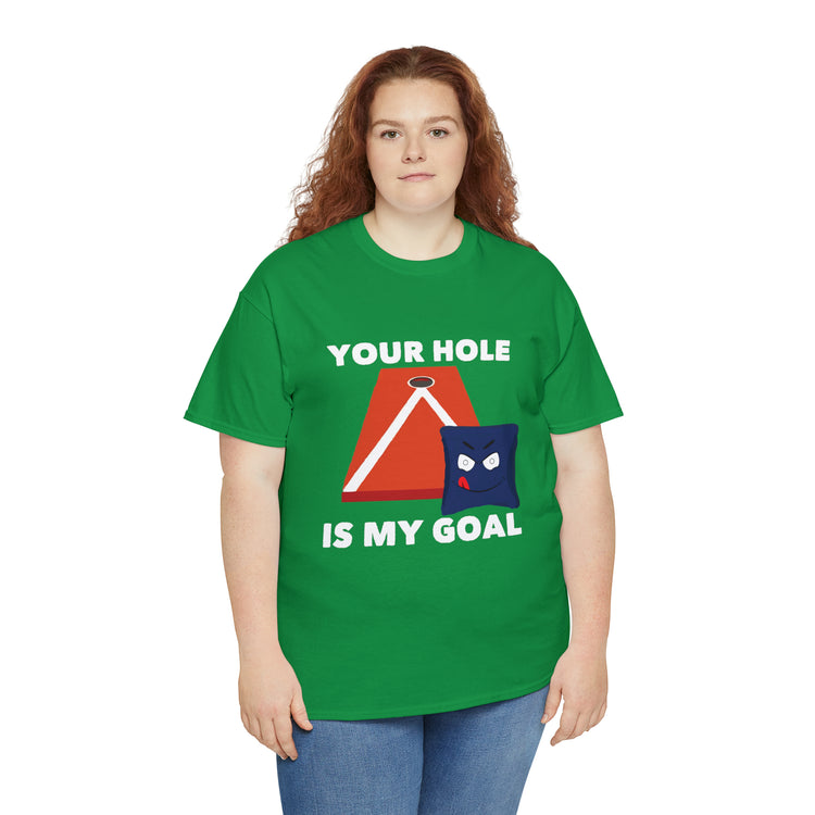 Shirt Funny Your Hole's My Goal Illustration Golfer Hilarious Golf Competition Sports T-Shirt Unisex Heavy Cotton Tee