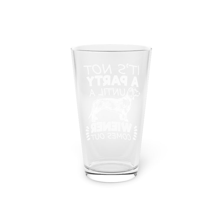 Beer Glass Pint 16oz  Novelty Dachshund  Weiner Graphic