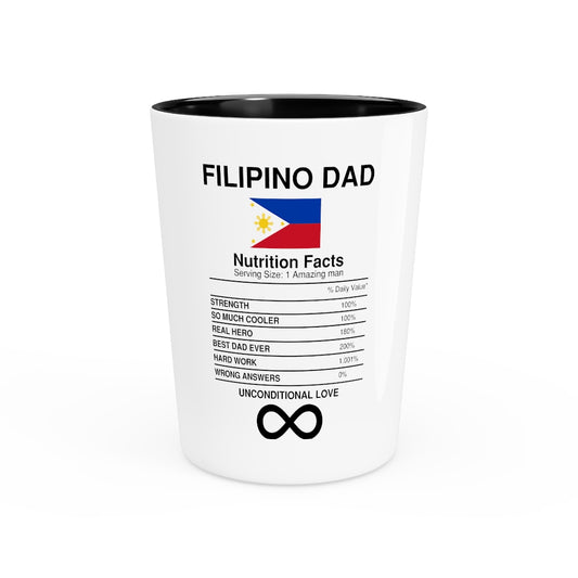 Shot Glass Party Ceramic Tequila Humorous Filipino Nutrition Facts Enthusiasts Illustration Hilarious Father's day Asian Cuisines Sayings