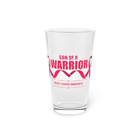 Beer Glass Pint 16oz  Humorous Breast Cancer Awareness Supportive Encouraging Novelty Carcinoma