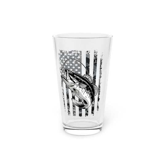 Beer Glass Pint 16oz  Novelty Nationalistic Fishermans Angling Trawling Lover Hilarious Patriotic