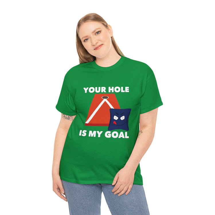 Shirt Funny Your Hole's My Goal Illustration Golfer Hilarious Golf Competition Sports T-Shirt Unisex Heavy Cotton Tee