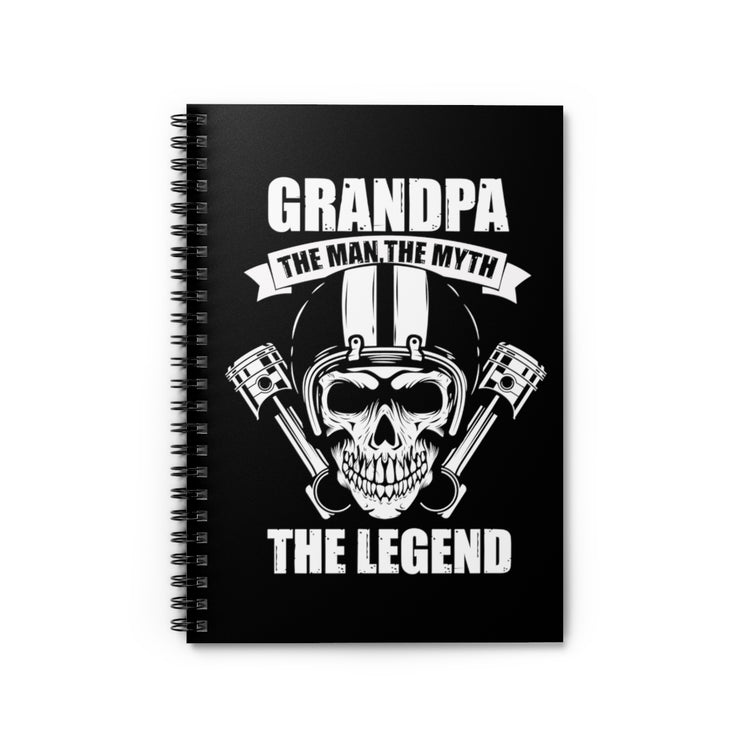 Spiral Notebook Vintage Granddads Motorcycling Enthusiasts Illustration Gag Skulls Graphic Driving Statements Puns