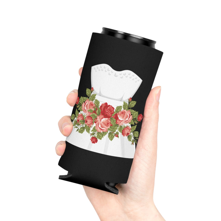 Beer Can Cooler Sleeve Hilarious Wedding Dresses Engagements Mockery Illustration Humorous Flowery