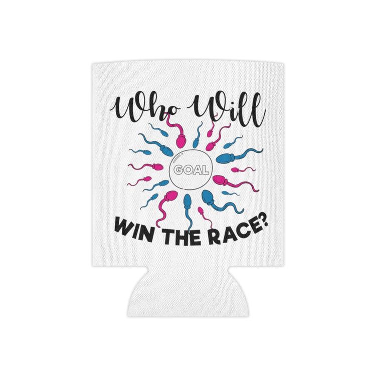 Beer Can Cooler Sleeve   Who Will Win The Race Funny Gender Announcement