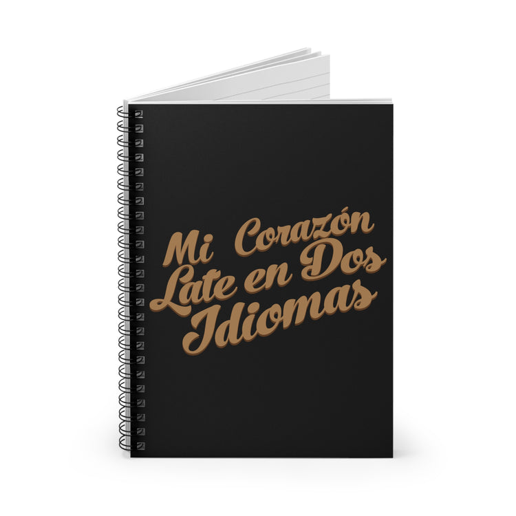 Novelty Bilingual English Spanish Educators Hilarious Linguists Saying Pun Men Women T Shirt Spiral Notebook - Ruled Line