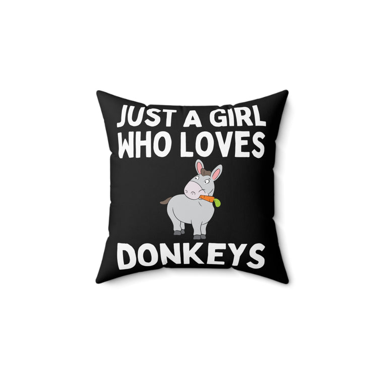 Hilarious Horseback Riding Horses Foal Donkey Enthusiast Humorous Racehorse Town Country Eohippus Lover Spun Polyester Square Pillow